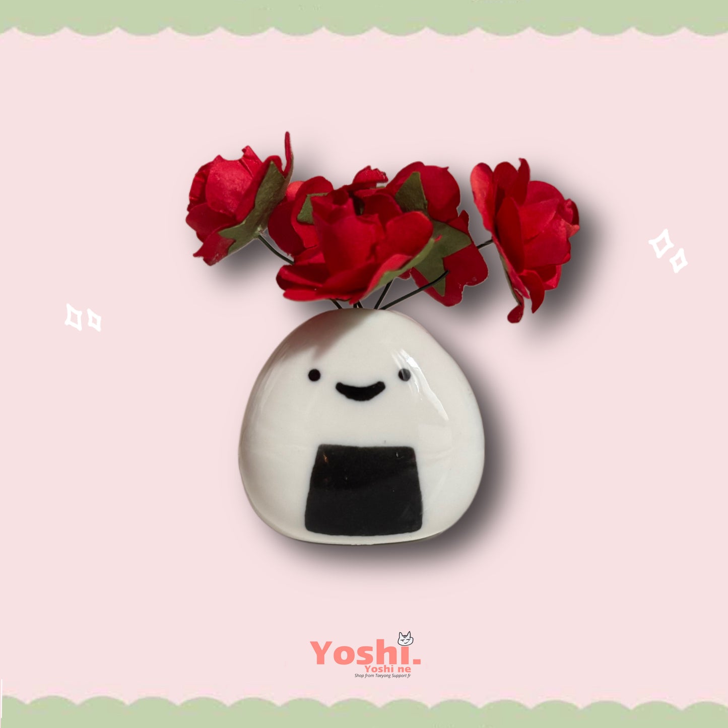 Mini vase onigiri + rose