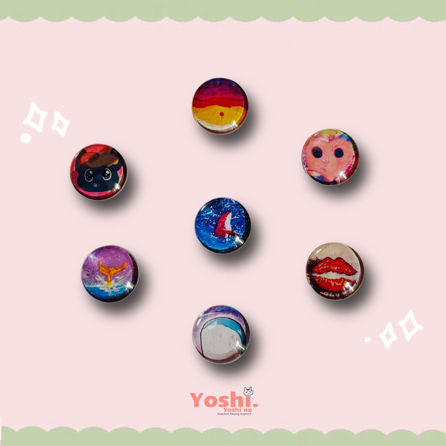 Lot de 7 magnets - "Fragrements d'art"